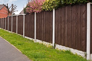 Dark Stained Close Board Fencing 