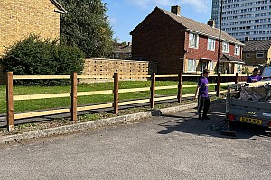 Installation of a Rustic Rail Fence 